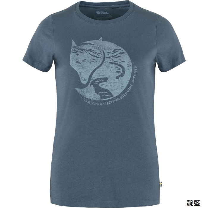 Fjallraven 北極狐 女 Arctic Fox Print T-Shirt 有機棉短袖T恤 89849 綠野山房