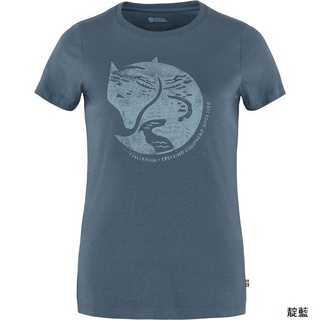 Fjallraven 北極狐 女 Arctic Fox Print T-Shirt 有機棉短袖T恤 89849 綠野山房