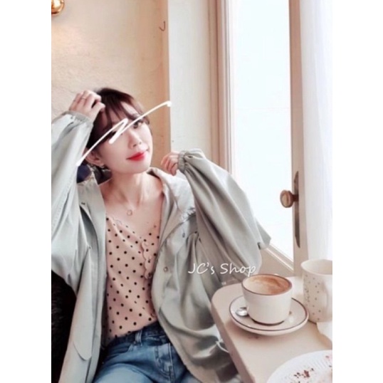 正韓漂亮歐膩家copiner薄荷綠連帽外套QQBOW