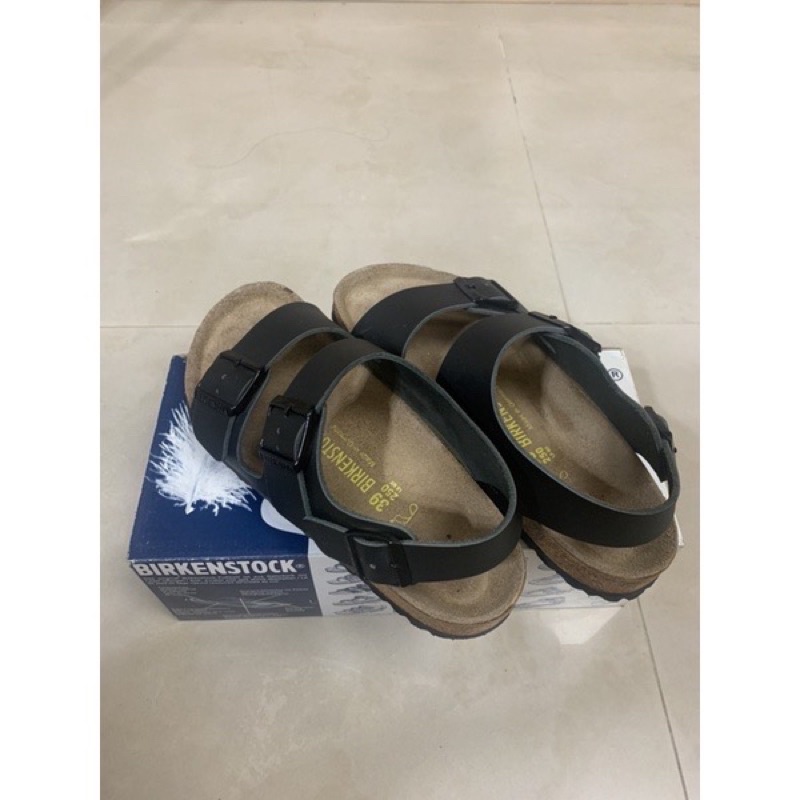 勃肯Birkenstock 經典Milano涼鞋-黑色 (牛皮）39號 二條涼鞋