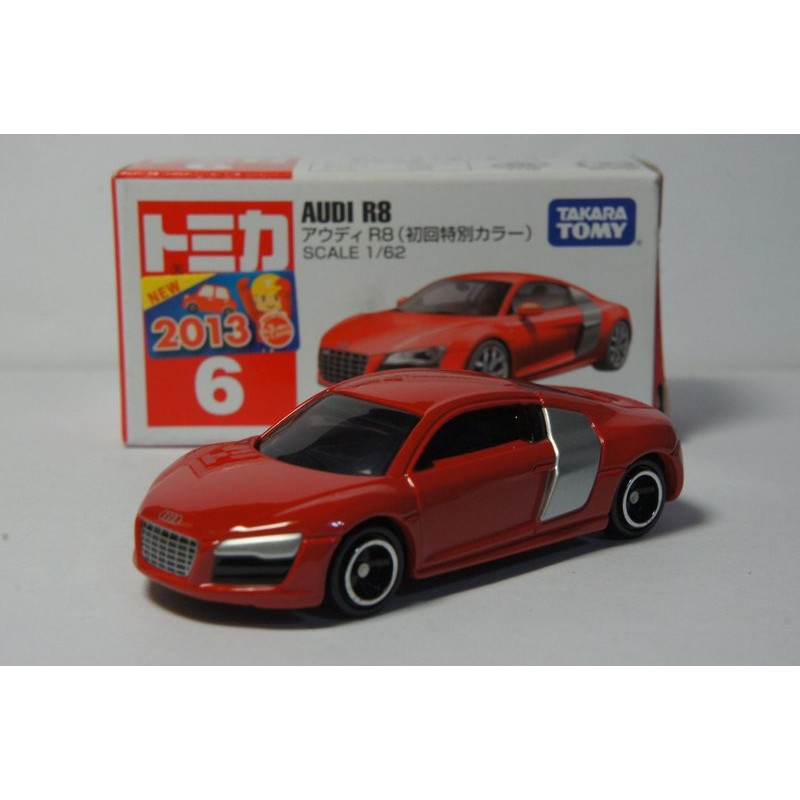 TOMY(tomica)小汽車 絕版初回限定 日版 NO.6 AUDI R8 奧迪超跑(1/62模型車)