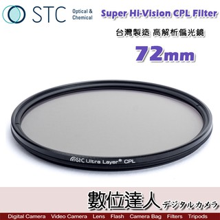 【數位達人】STC Super Hi-Vision CPL Filter 高解析偏光鏡 (-1EV) 72mm 超薄框