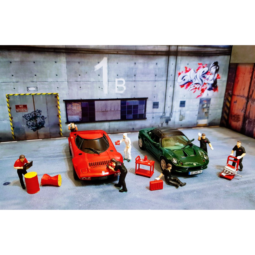 現貨 工廠立體場景1 64 合金車拍照場景模型車多美汽車公仔扭蛋車庫背景背景板壓克力材質 蝦皮購物