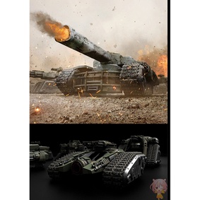 【Gmail發送】電子素材---Tanks科幻創意obj大砲maya機械c4d坦克組裝Blender模型3d素材