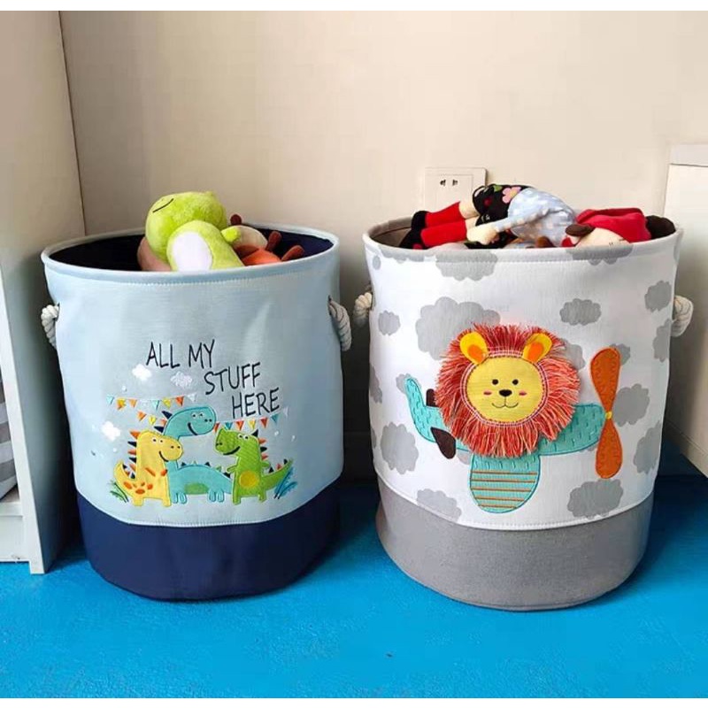 ♦️Beer蓋子の雜貨舖♦️北歐風髒衣籃 兒童玩具雜物收納 可愛卡通籃子折疊桶