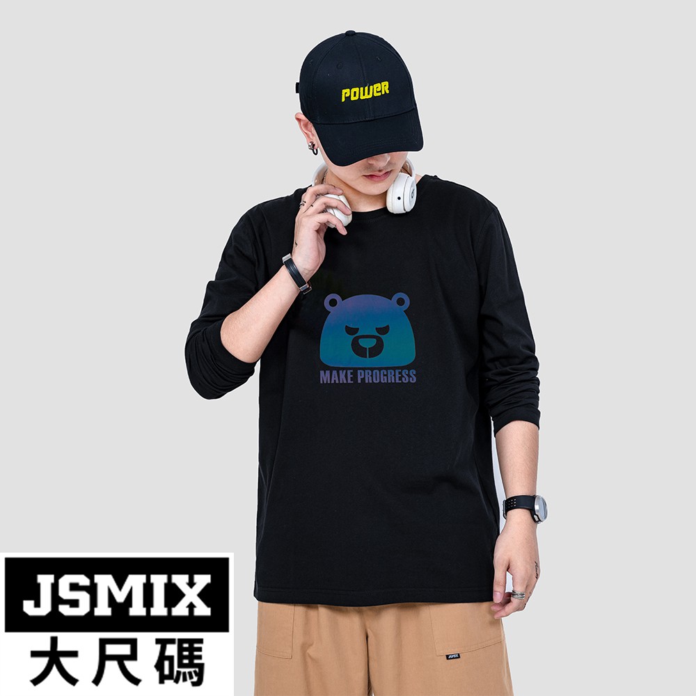 JSMIX大尺碼服飾-大尺碼炫彩品牌熊棉T(共2色)【93JT3036】