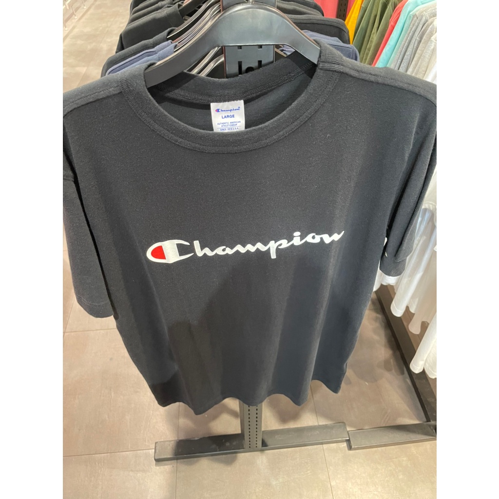 Champion 日本限定 Basic 經典 印花logo 短袖T恤 男女 黑 穿搭 透氣 C3-P302-090