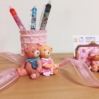 【臺現貨速出】情侶熊筆筒 ins 甜美風 婚禮佈置 兒童房佈置 居家裝潢 婚禮小物 情人節 禮物