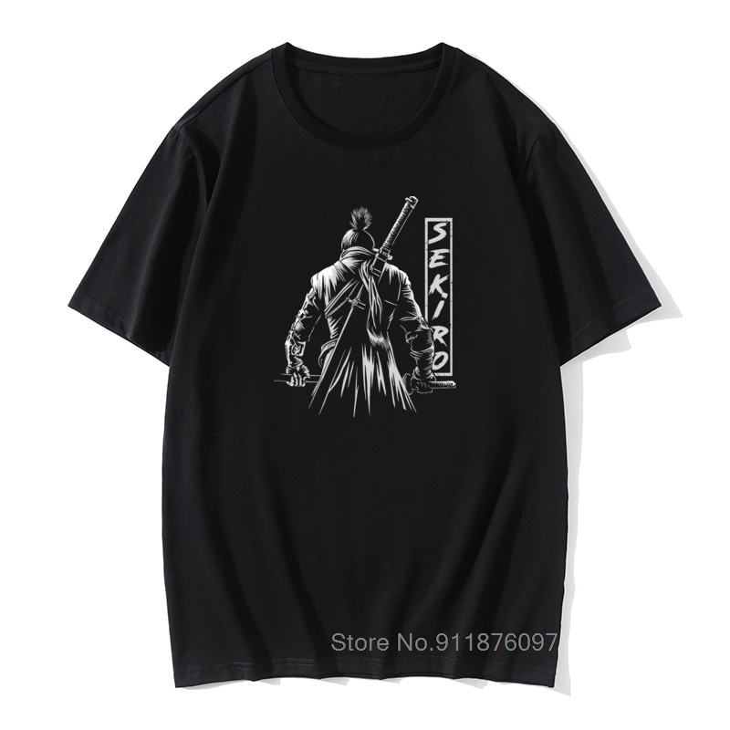 Mzaost's Shop ps4 遊戲 sekiro t shirt shadows die 兩次單臂狼襯衫男復古男士