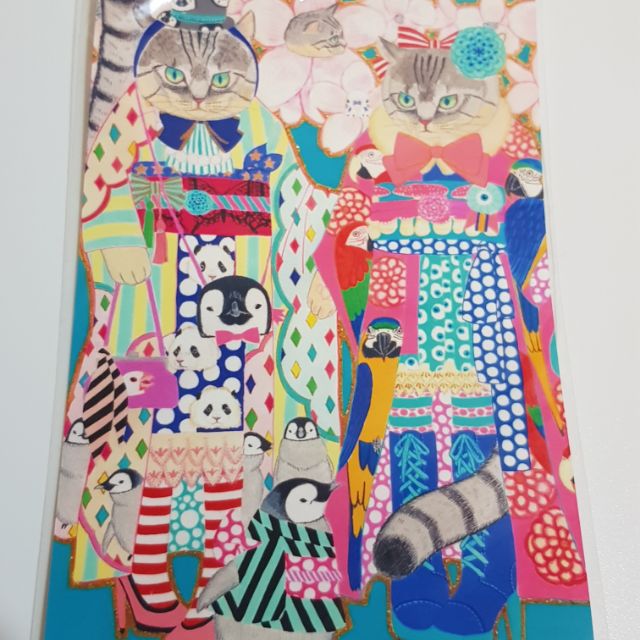 日本設計師金田花季插畫貓和風明信片 蝦皮購物