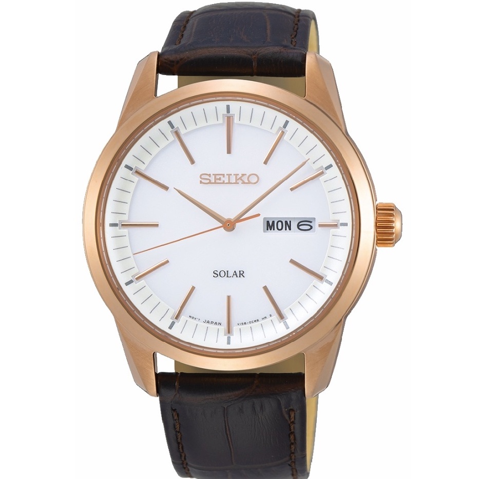 【聊聊私訊甜甜價】SEIKO 精工 太陽能時尚腕錶 V158-0BE0K / SNE530P1