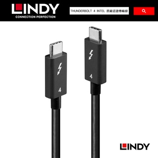 LINDY 林帝 被動式 THUNDERBOLT 4 INTEL 原廠認證傳輸線 100W 1M 31120