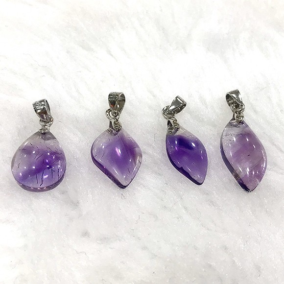 『晶鑽水晶』天然紫水晶 三輪骨幹料 亮透度佳 能量超優 墜子 智慧 氣質 記憶力 女生飾品