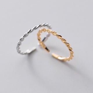 《現貨》韓國東大門 925純銀 麻花戒指 可疊戴 純銀戒指 如意貓