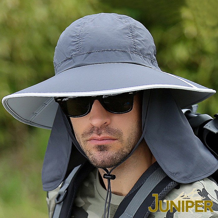 JUNIPER抗UV防潑水可對折披風遮陽高頂圓邊帽-J7244