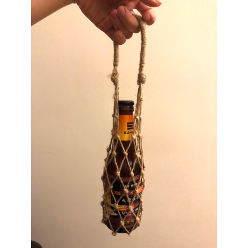 「拎啦Linla」手工編織環保飲料袋-麻繩
