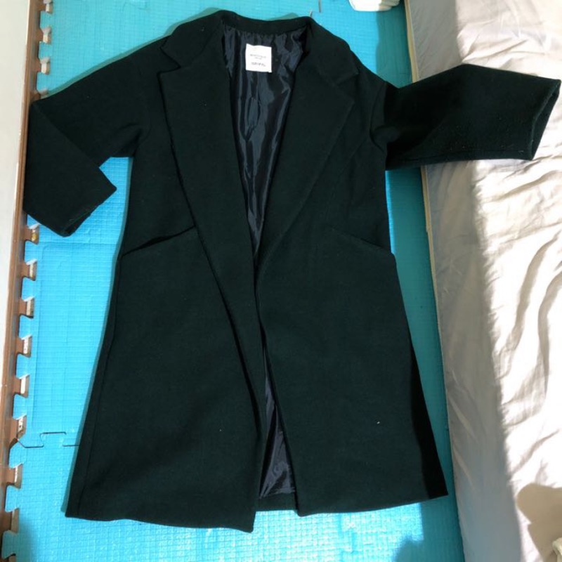 （二手）墨綠色over size韓國大衣外套