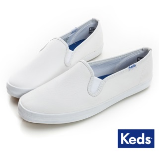 KEDS Champion SLIP ON經典皮革休閒鞋 - 白