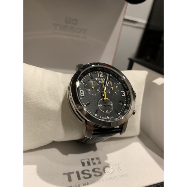 Tissot 天梭 男錶 皮錶帶 三眼 石英