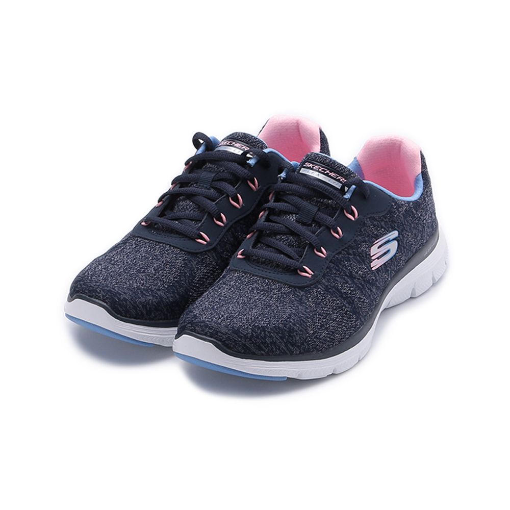 SKECHERS FLEX APPEAL 4.0 寬楦綁帶運動鞋 深藍白 149570WNVMT 女鞋