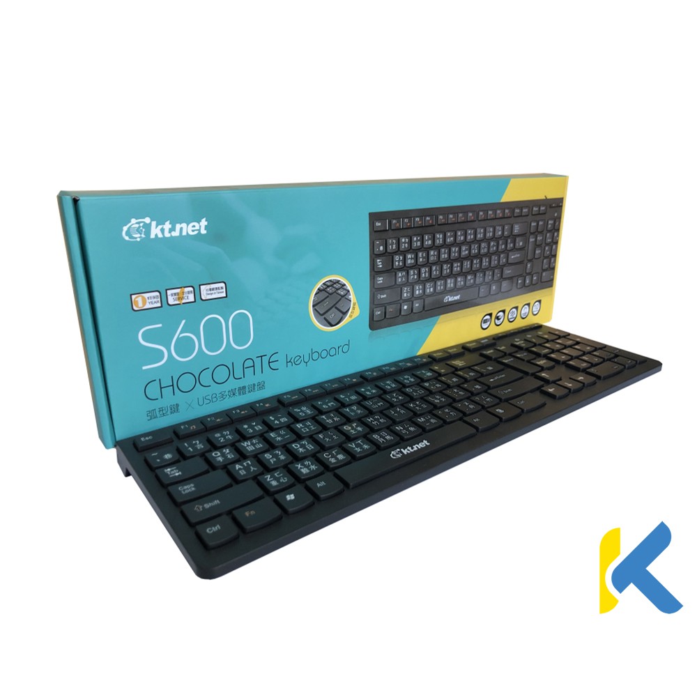 KTNET S600 弧形鍵巧克力多媒體鍵盤 黑 USB-KTnet Taiwan