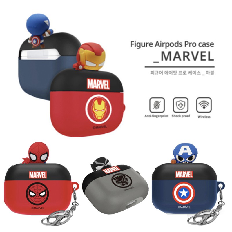 韓國正版 漫威英雄 Marvel 黑豹 鋼鐵人 蜘蛛人 立體趴趴公仔 AirPods 3 / Pro 2 保護套 耳機殼