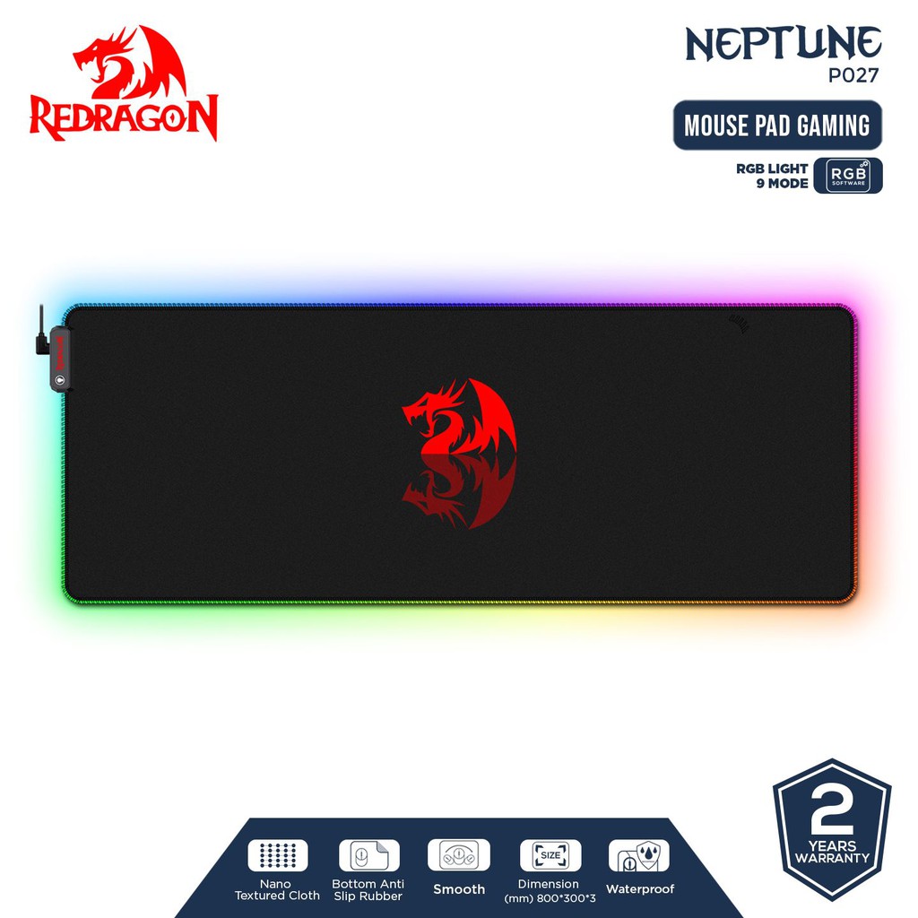 Redragon RGB 海王星 P027 遊戲鼠標墊