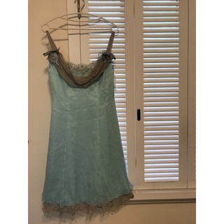全新 水藍蕾絲刺繡小禮服、小洋裝