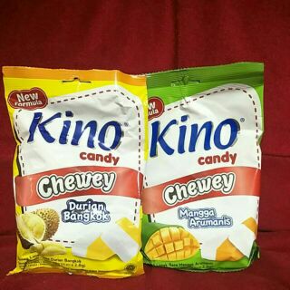 Kino chewey 水果軟糖芒果，榴槤風味 prrmen mangga 新鮮芒果的香甜軟硬適中Q彈帶勁