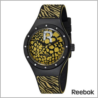 【賠售出清】Reebok ROAR動物紋/豹紋時尚腕錶/手錶-黃/37mm 女錶 考試 全新商品出清特賣