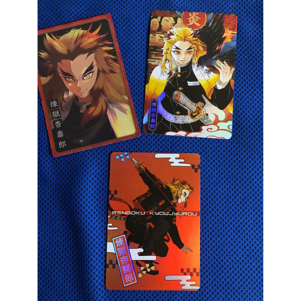 架上瘋省榜 鬼滅之刃煉獄杏壽郎３入一組閃光卡遊戲卡收藏卡電影 蝦皮購物