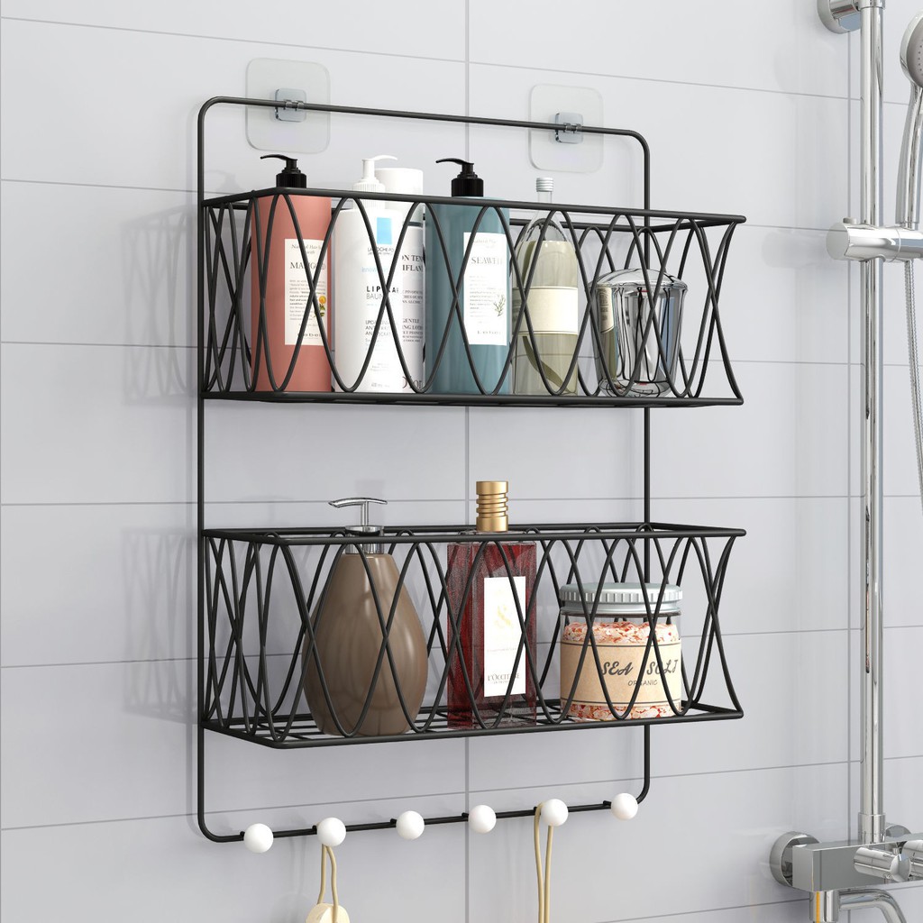 Ikea浴室免打孔置物架臥室洗漱臺毛巾架衛生間洗澡間牆上收納架壁掛式生活之家 蝦皮購物