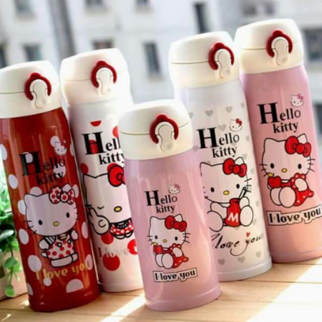 現貨Hello kitty 304不繡鋼彈跳鎖扣保溫杯350ml