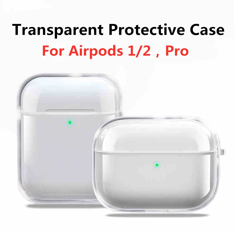 AirPods 1 2 Pro 3透明Airpods保護套耳機蓋PC硬蓋無線藍牙充電盒水晶透明蓋