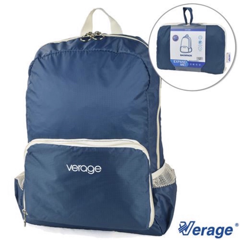 Verage藍色旅用容量大防潑水摺疊後背旅行袋—全新轉賣