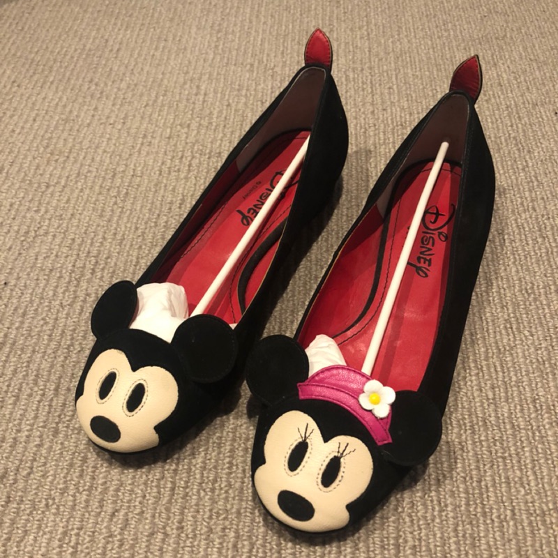 DIANA x Disney迪士尼聯名 米奇米妮平底娃娃鞋 22.5