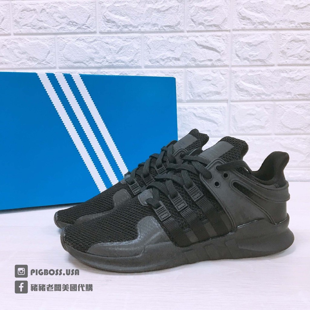 【豬豬老闆】ADIDAS ORIGINALS EQT SUPPORT ADV 黑 全黑 黑武士 慢跑鞋 男 D96771