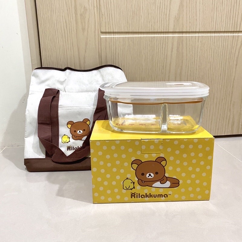 ［新品］拉拉熊保溫袋+玻璃保鮮盒830ml