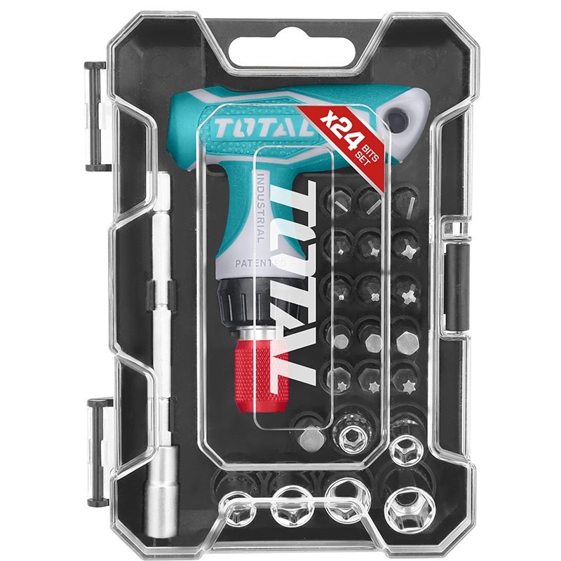 TOTAL 道達爾 24件裝 T型手柄板手起子 套裝組 (TACSD30186) T型板手 螺絲起子組!