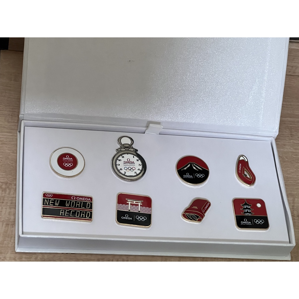 東京奧運徽章 Pin Badges 日本胸章 OMEGA 2020 Tokyo Olympic 8個 別針 歐米茄 全新