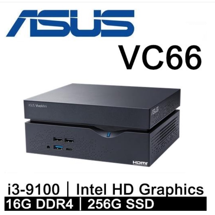 ASUS 華碩 VivoPC VC66-C910UN0A i3四核迷你電腦 i3-9100T/16G/256G SSD