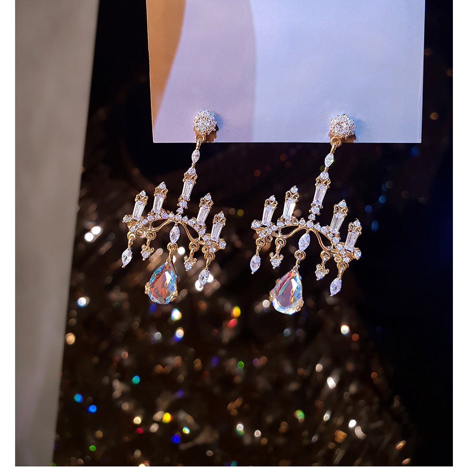 韓國代購KOREA_90 SHOP 韓國第一線上飾品品牌wingbling 華麗燭台造型設計鑽飾耳針式長耳環