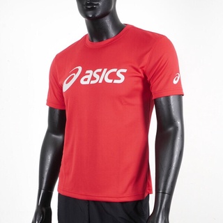 ASICS 男生 紅色 基本款 運動 健身 訓練 透氣 排汗 抗UV T恤 短袖 上衣 K31415-23A