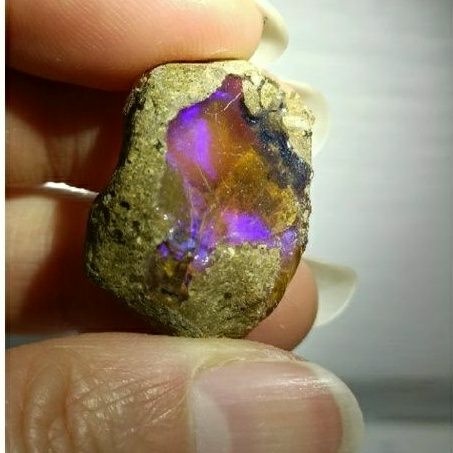 澳洲紫光歐珀 opal (蛋白石） 原石 原礦 6g