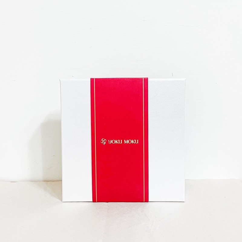 日本紙盒 / yoku moku 珍珠紙 光澤感紙盒 餅乾紙盒 包裝紙盒 紅色 白色 金色 包裝盒 禮物盒