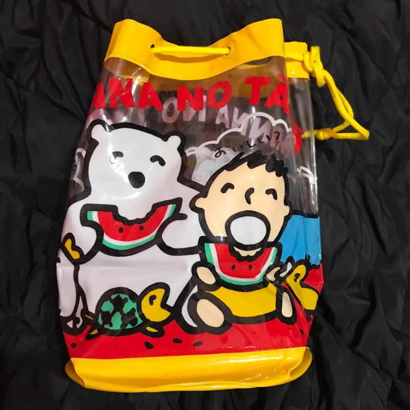 小靜撈寶店～1990年Minna No Tabo大寶的透明圓桶袋包(絕版品）