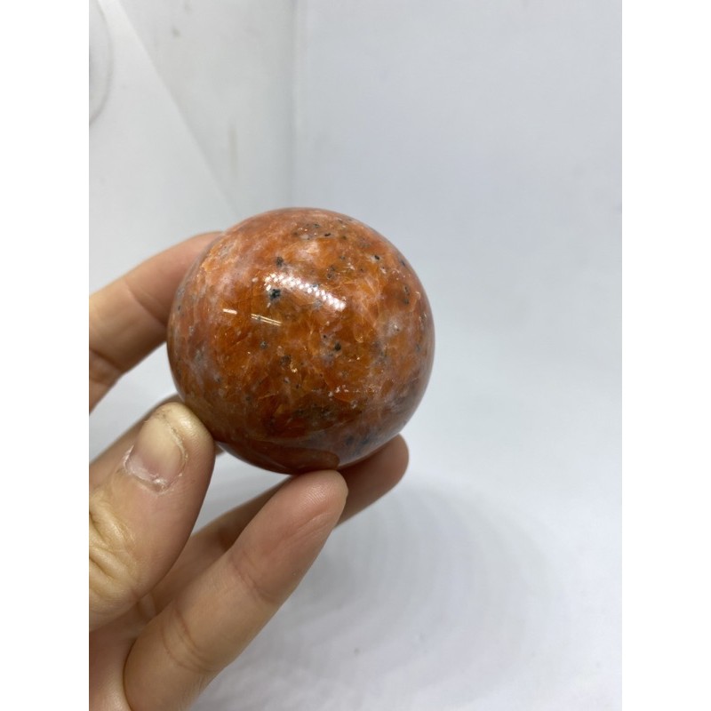 D2287天然水晶原礦/太陽石球#濃郁橘色 直徑約：49.7mm 重量約：174g