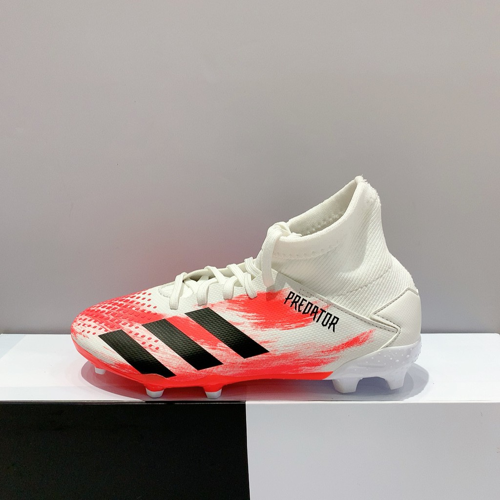 adidas PREDATOR 20.3 FG J 中童 白紅色 膠丁 戶外 足球鞋 EG0927