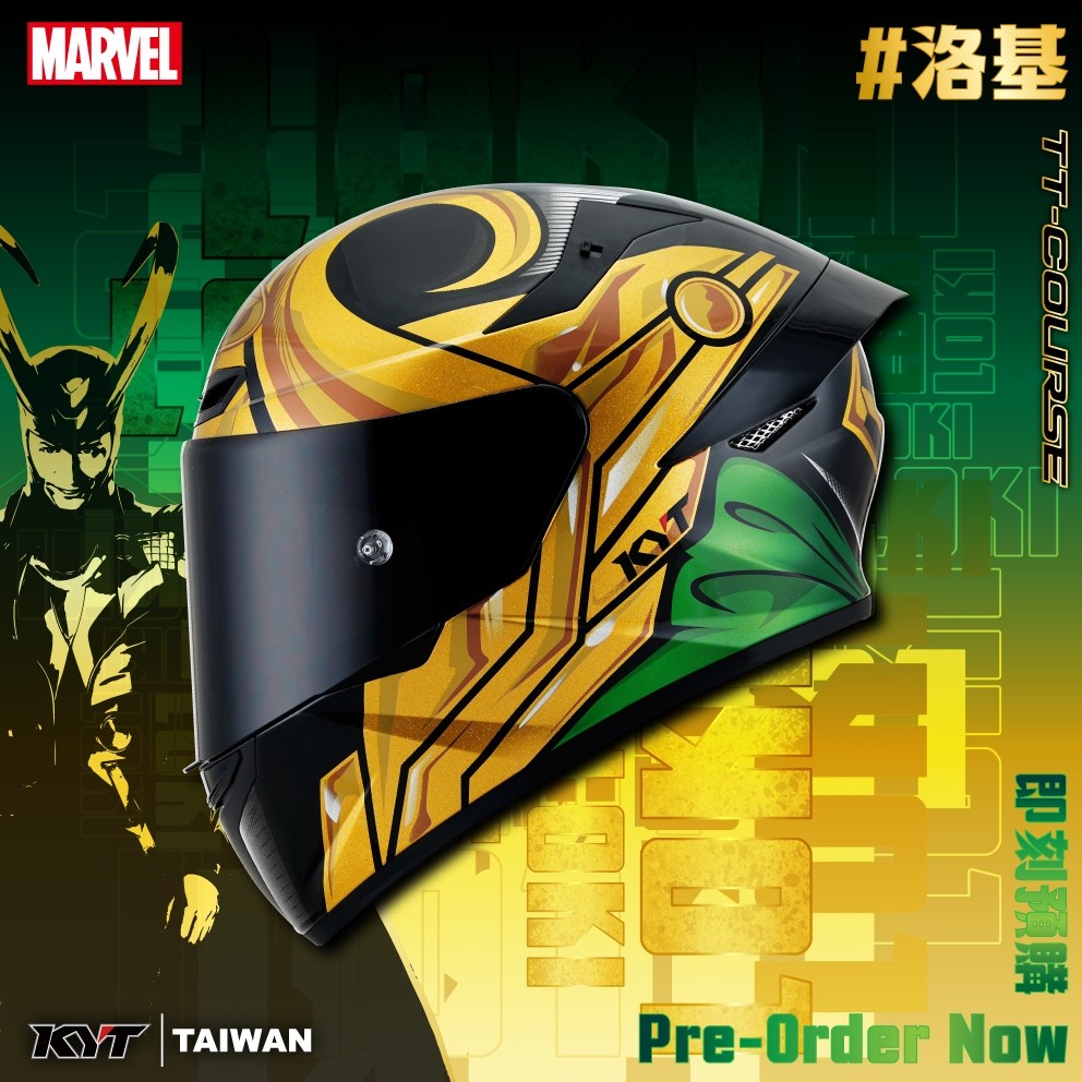 任我行騎士部品 KYT TT-COURSE 洛基 LOKI MARVEL 漫威聯名 限量 全罩 TTC