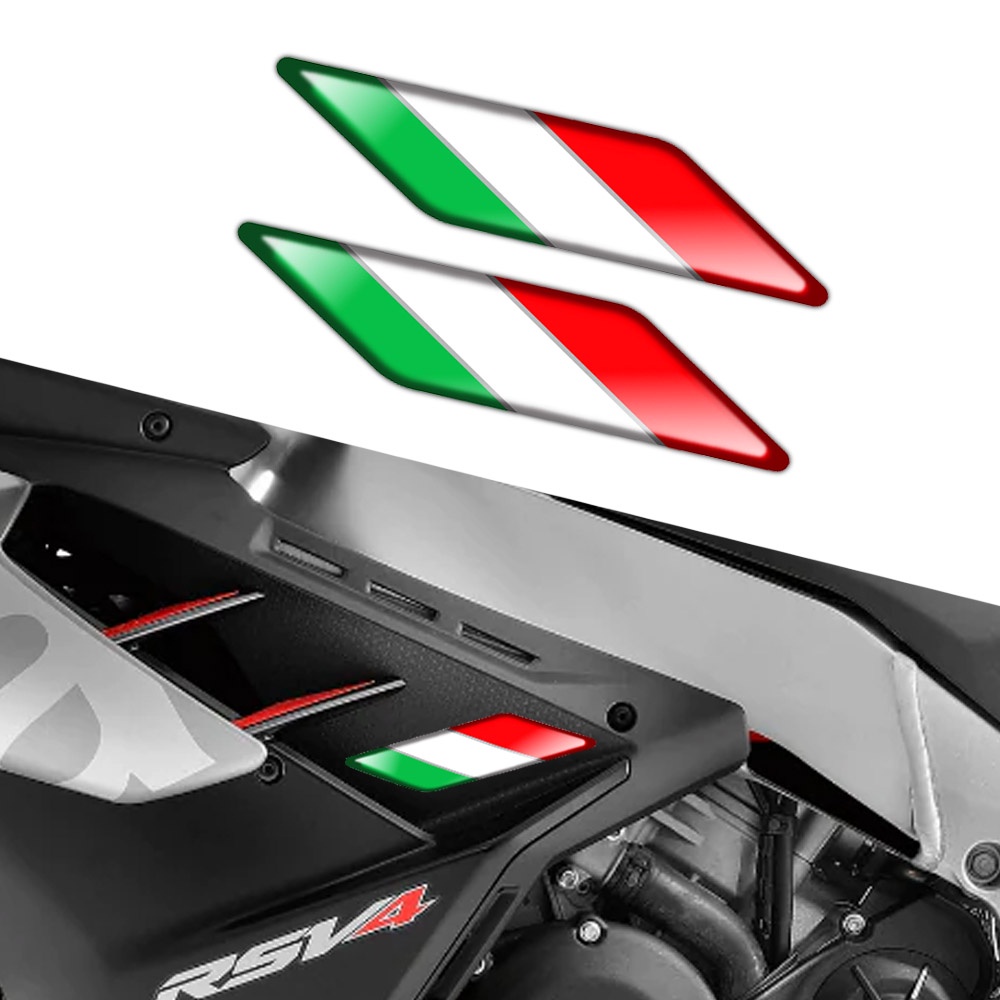 3d 反光意大利國旗貼紙摩托車油箱貼花賽車配件貼紙適用於 Aprilia RSV4 RS4 Vespa PIAGGIO